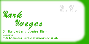 mark uveges business card